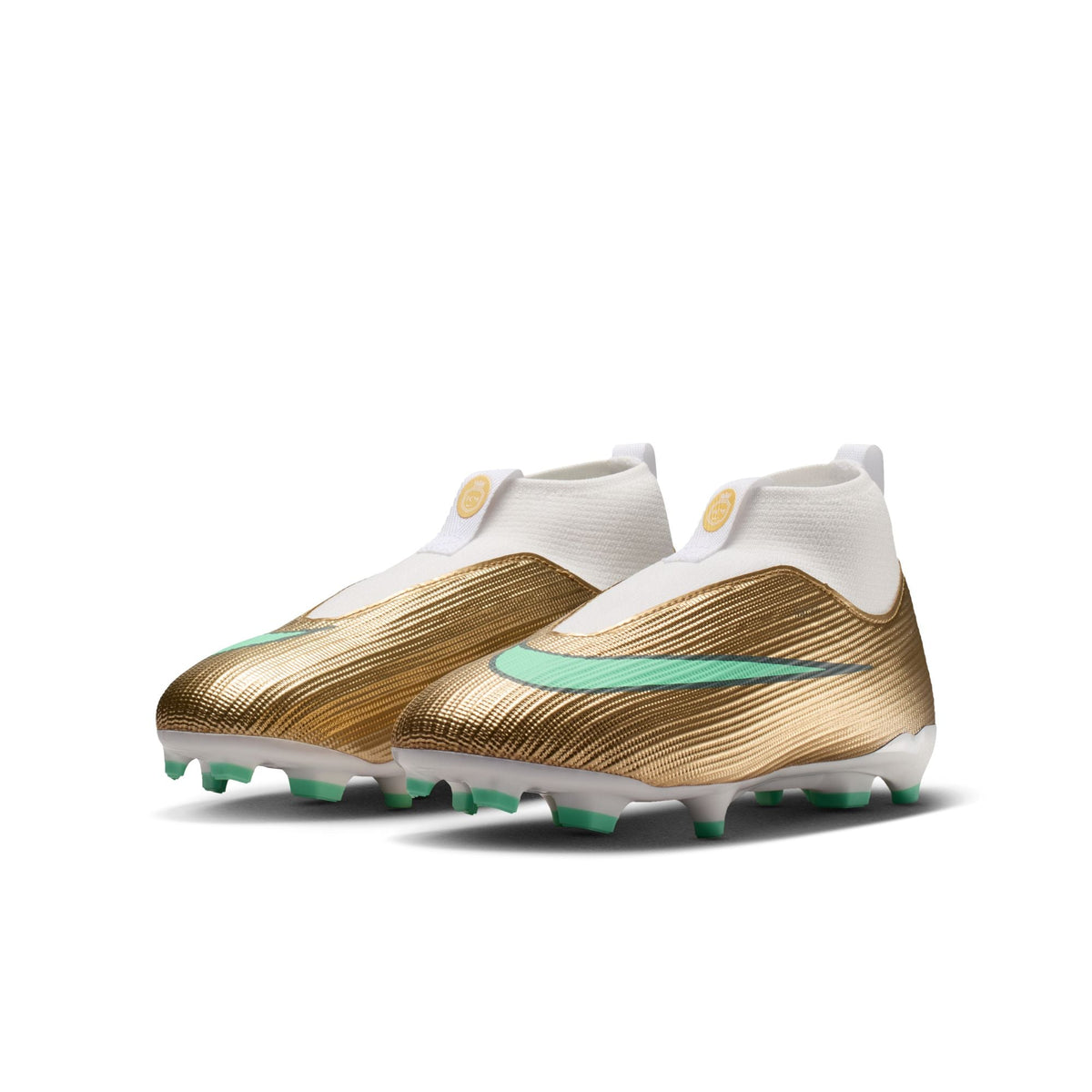 Nike Jr. Mercurial Superfly 11 Academy "Kylian Mbappé"FG Firm Ground Soccer Cleats- Metallic Gold/Green Glow