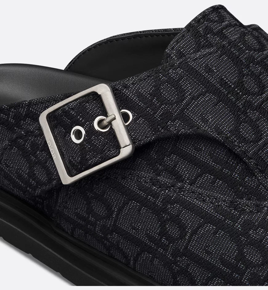 Dior Aqua Mule Black Dior Oblique Jacquard