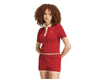 Adidas Cable Knit Cali Tee Polo "Team Victory Red"