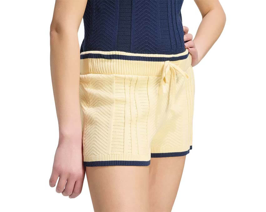 Adidas Cable Knit Shorts "Warm Vanilla"