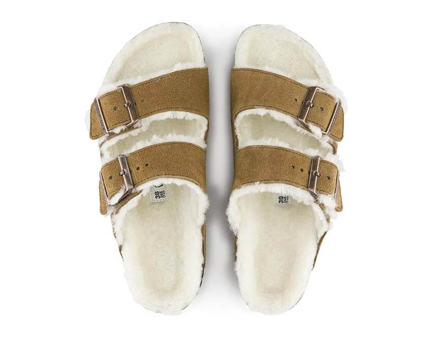Birkenstock Arizona Shearling Suede Leather "Mink"
