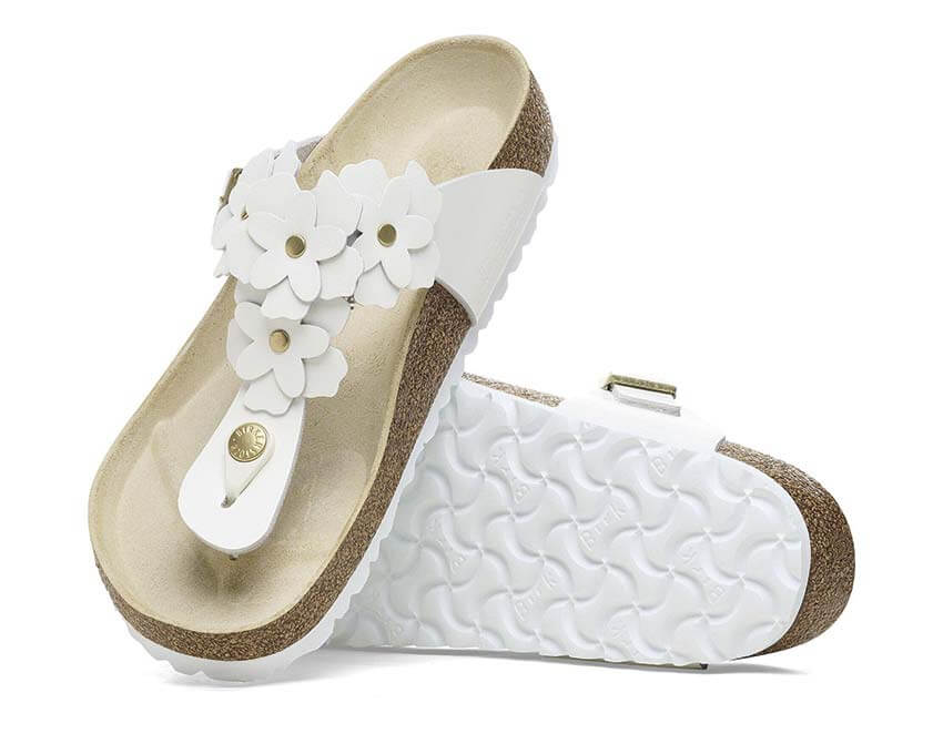 Birkenstock Gizeh Flower Leather "White"
