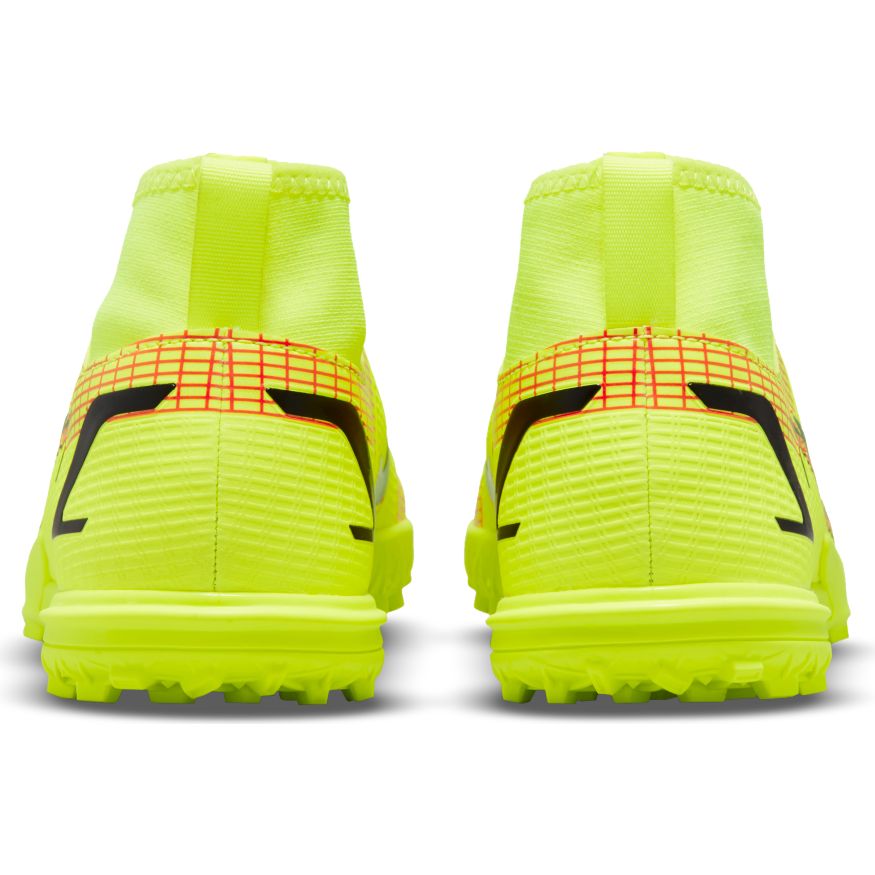 Nike Junior Mercurial Superfly 8 Academy TF Artificial Turf Soccer Shoe - Volt/Black/BrightCrimson