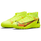 Nike Junior Mercurial Superfly 8 Academy TF Artificial Turf Soccer Shoe - Volt/Black/BrightCrimson