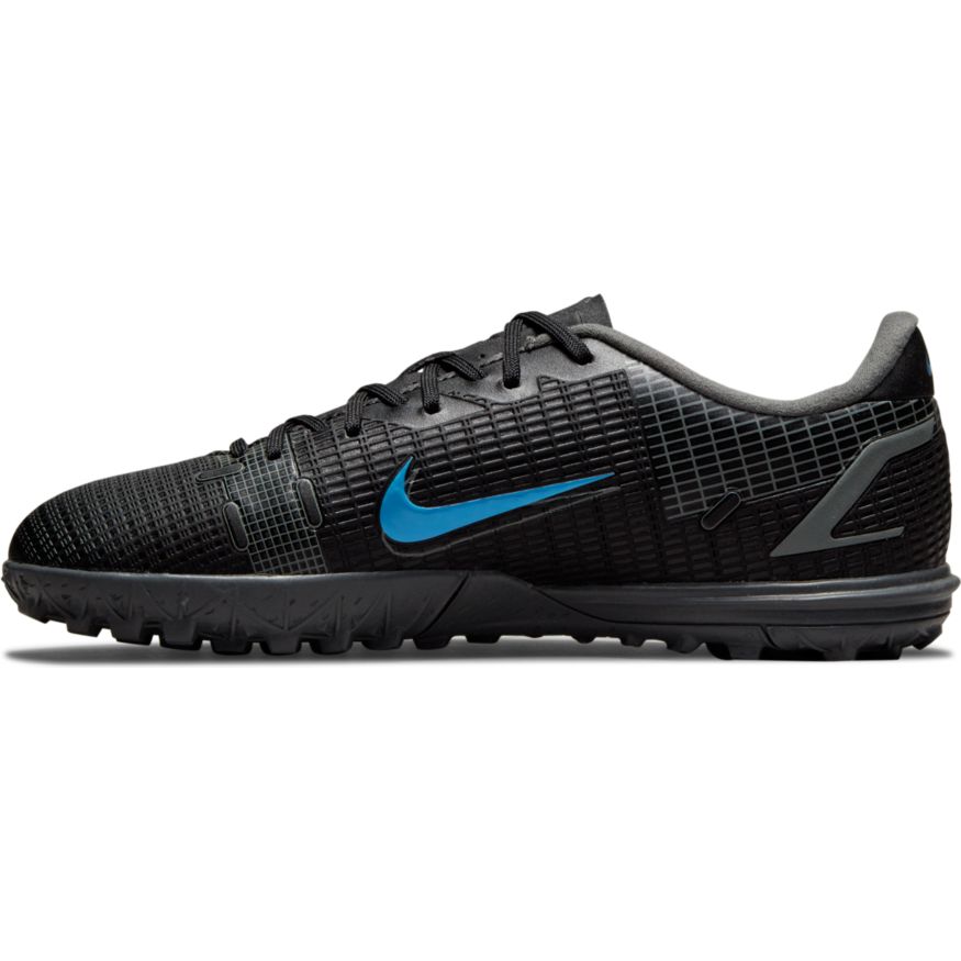 Nike Junior Mercurial Vapor 14 Academy TF Artificial Turf Soccer Shoe - Black/Black/IronGrey