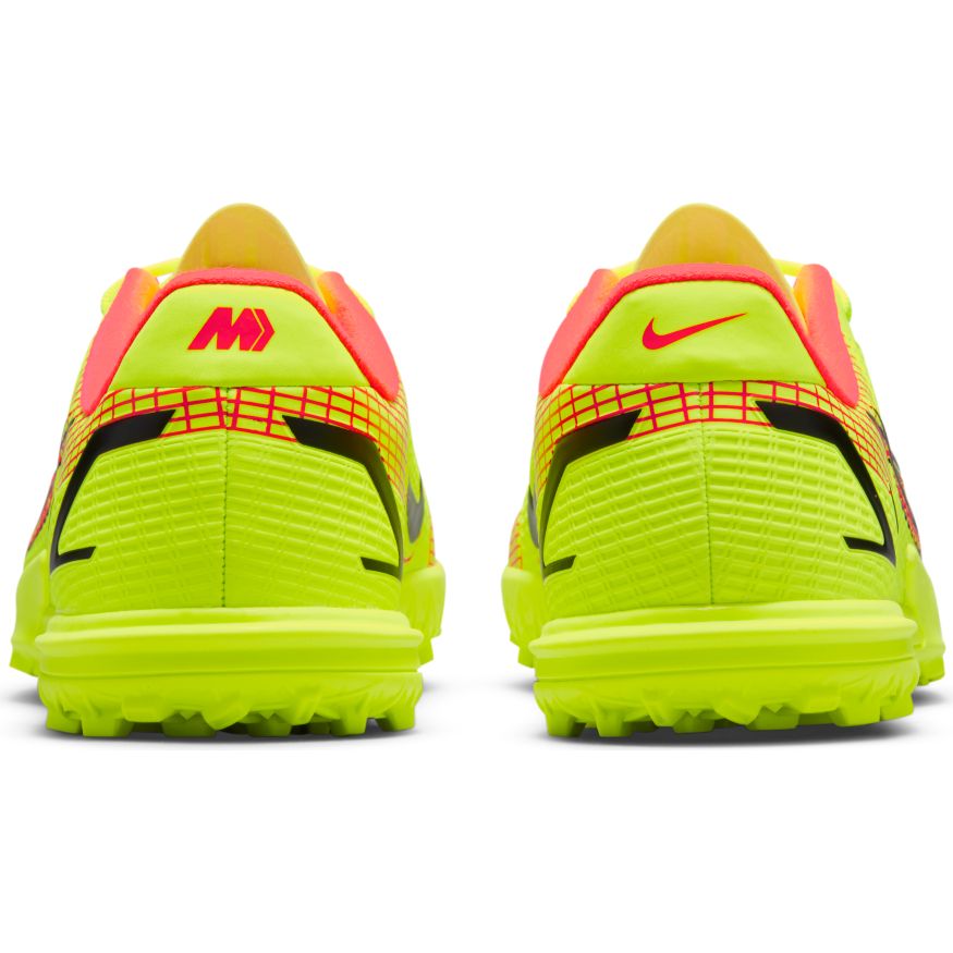 Nike Junior Mercurial Vapor 14 Academy TF Artificial Turf Soccer Shoe - Volt/Black/BrightCrimson