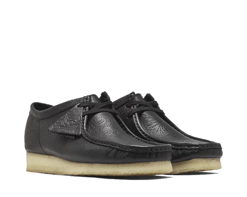 Clarks Wallabee "Black Embossed"