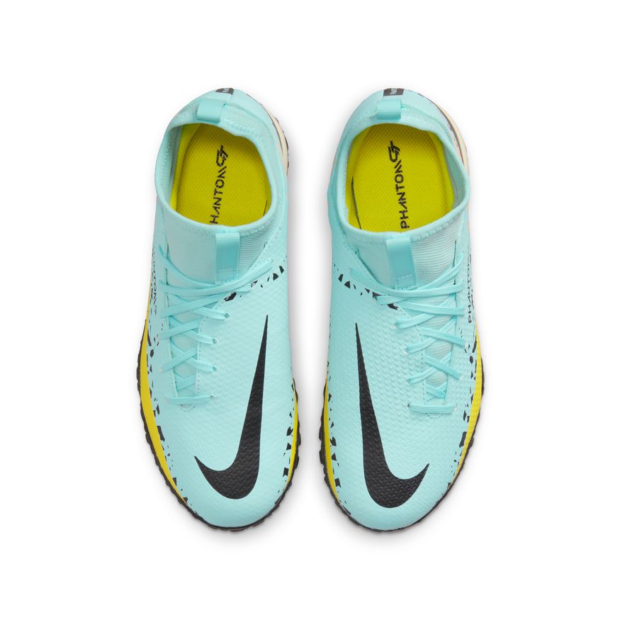 Nike Junior Phantom GT2 Academy TF DF Artificial Turf Soccer Shoe - Glacier Ice/Black/Yellow Strike