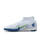Nike Mercurial Superfly 8 Academy TF Artificial Turf Soccer Shoe - Grey/Blackened Blue/Light Marine/Laser Blue/Volt