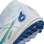 Nike Mercurial Superfly 8 Academy TF Artificial Turf Soccer Shoe - Grey/Blackened Blue/Light Marine/Laser Blue/Volt