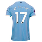 Puma Kevin De Bruyne Manchester City 25/26 Authentic Home Jersey w/ EPL + Sponsor Patch (Team Light Blue/White)
