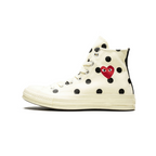 Converse Chuck Taylor All-Star 70s Hi Comme des Garçons PLAY Polka Dot White