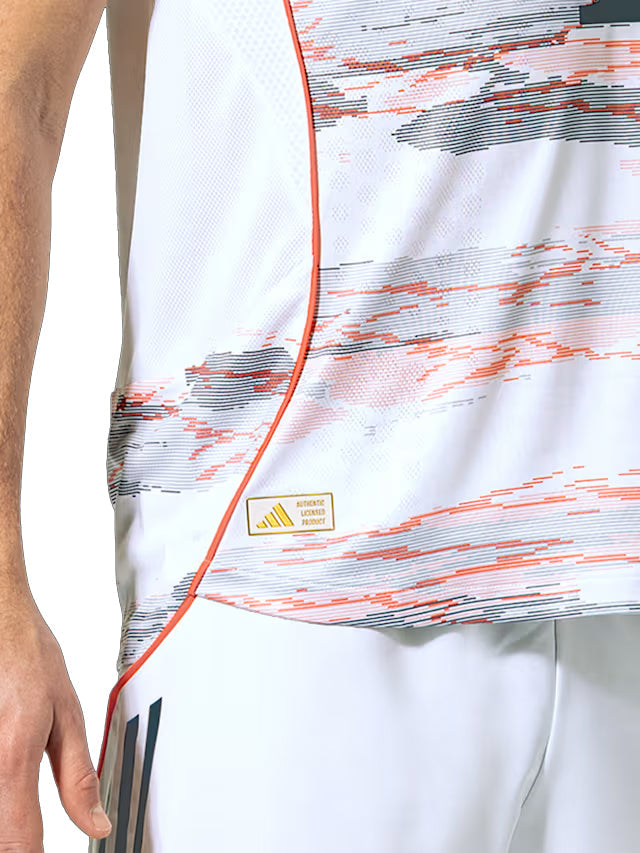 adidas Davies Authentic Away Jersey 25/26 w/ Sponsor + Meister Bundesliga Patch (White/Red)