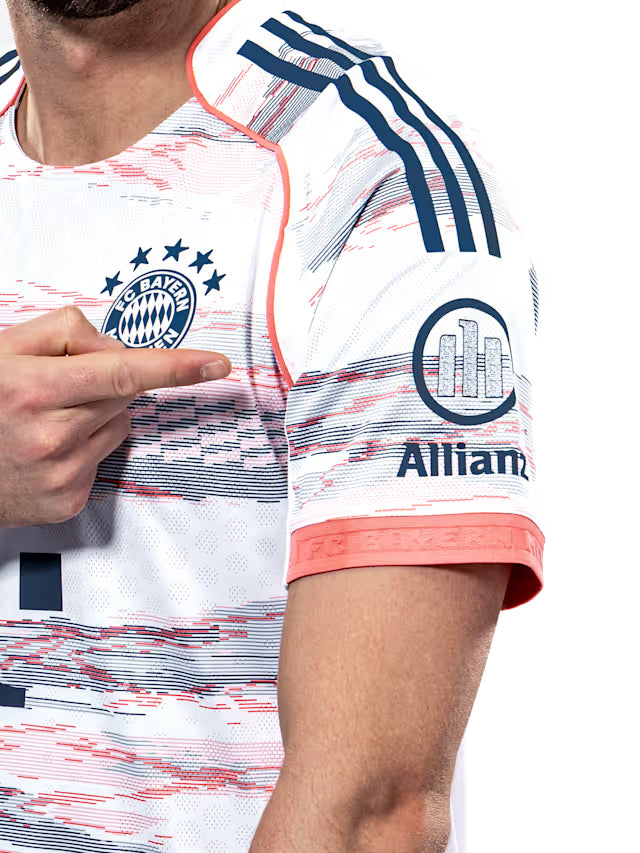 adidas Davies Authentic Away Jersey 25/26 w/ Sponsor + Meister Bundesliga Patch (White/Red)