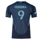 adidas Jesus Ferreira Seattle Sounders Authentic Away Jersey 25/26 w/ MLS Patches & Sponsor (Aura Ink)