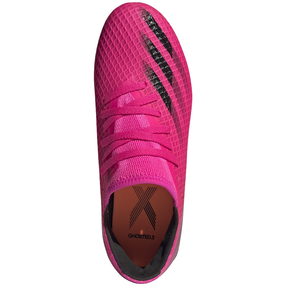adidas X Ghosted.3 JUNIOR Firm Ground Soccer Shoe - Shock Pink / Core Black / Screaming Orange