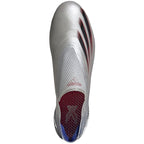 adidas X Ghosted + Firm Ground Cleats - Silver Metallic/Core Black/Scarlet