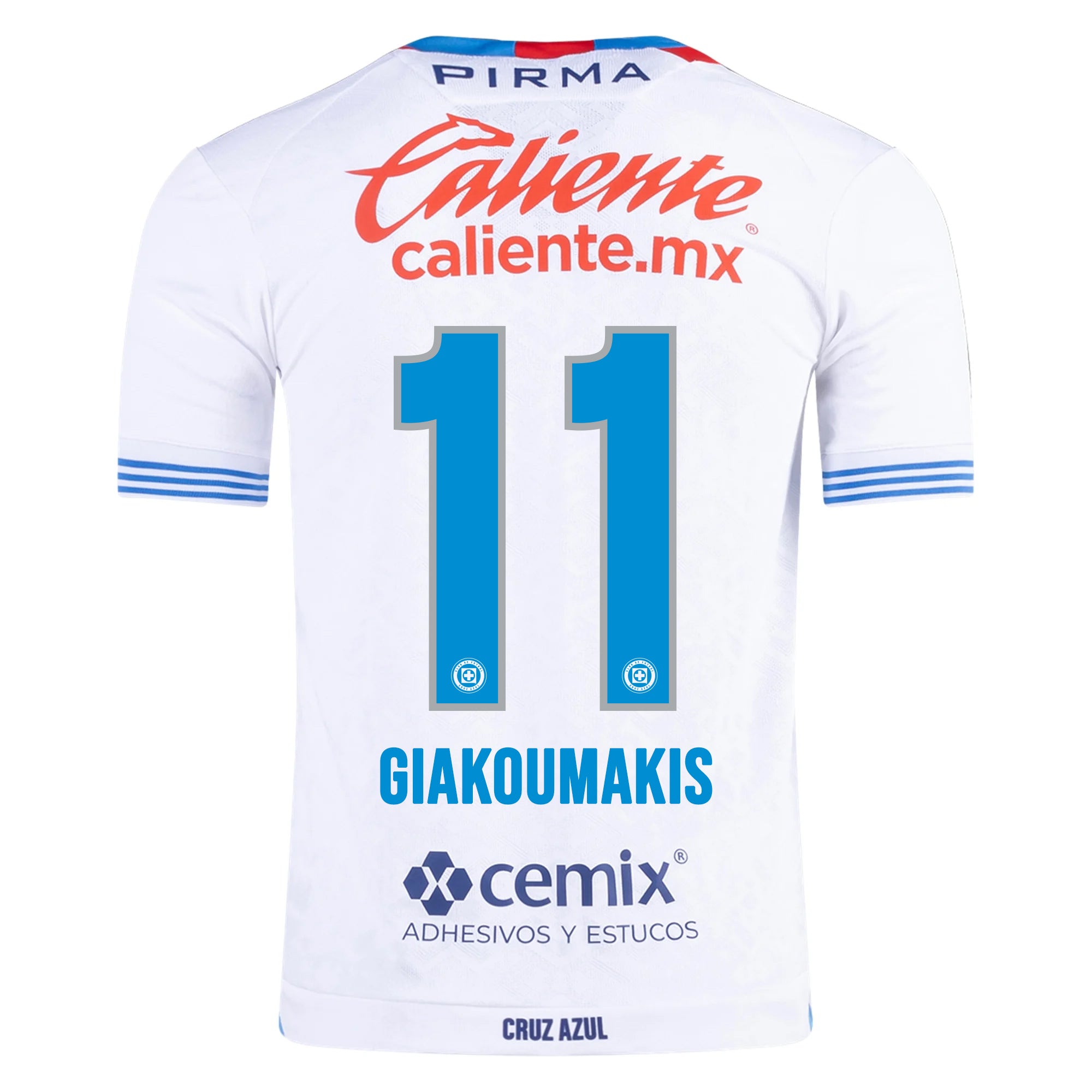 Pirma Georgios Giakoumakis Cruz Azul Away Jersey 24/25 (White/Blue)