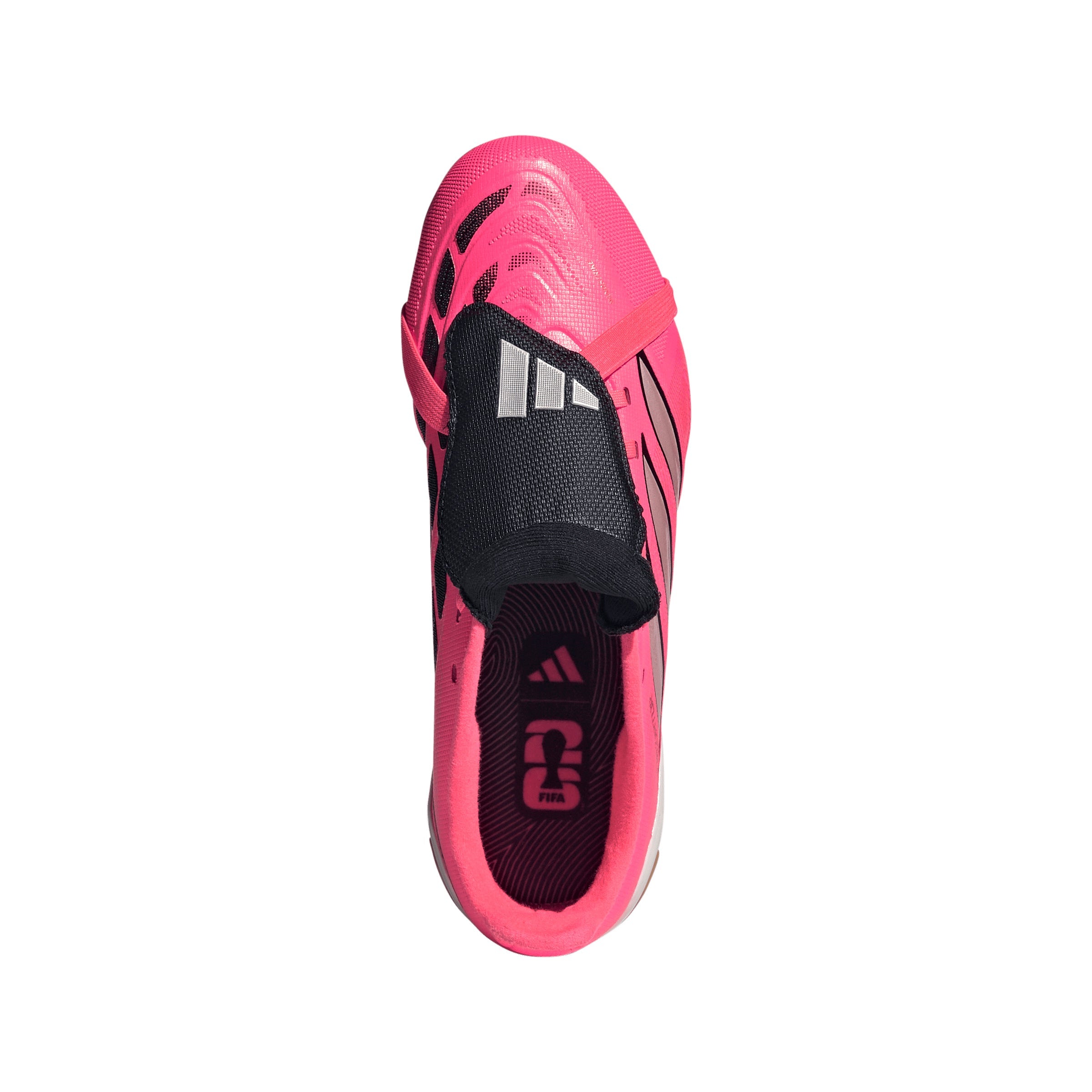 adidas Predator League FoldTongue  FT FG Junior Firm Ground Soccer Cleat - Solar Turbo / Thermal Chrome / Core Black