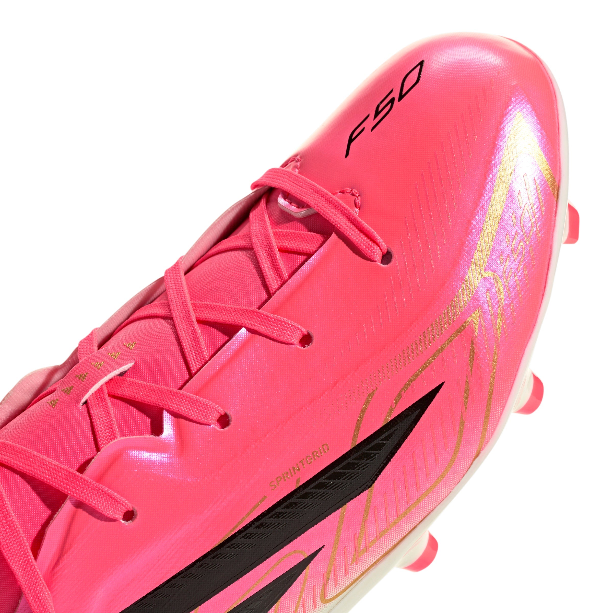 adidas F50 Hyperfast League Kids FG Firm Ground Soccer Cleats-  Solar Turbo / Core Black / Gold Metallic