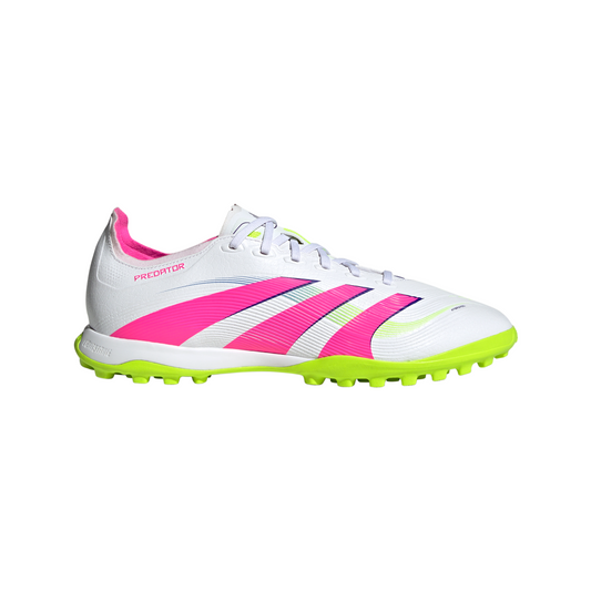 adidas Predator League TF Turf Soccer Cleat -Cloud White / Lucid Pink / Lucid Lemon