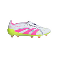 adidas Predator Elite Fold Tongue Firm Ground Cleats FG Firm Ground Soccer Cleat -Cloud White/Lucid Pink/Lucid Lemon