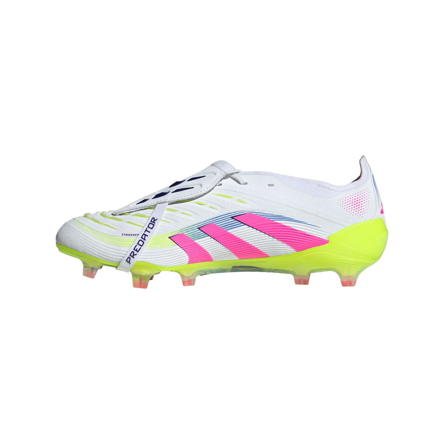adidas Predator Elite Fold Tongue Firm Ground Cleats FG Firm Ground Soccer Cleat -Cloud White/Lucid Pink/Lucid Lemon