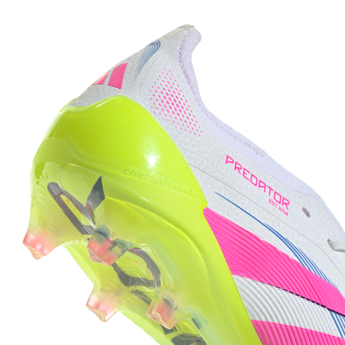 adidas Predator Elite Fold Tongue Firm Ground Cleats FG Firm Ground Soccer Cleat -Cloud White/Lucid Pink/Lucid Lemon