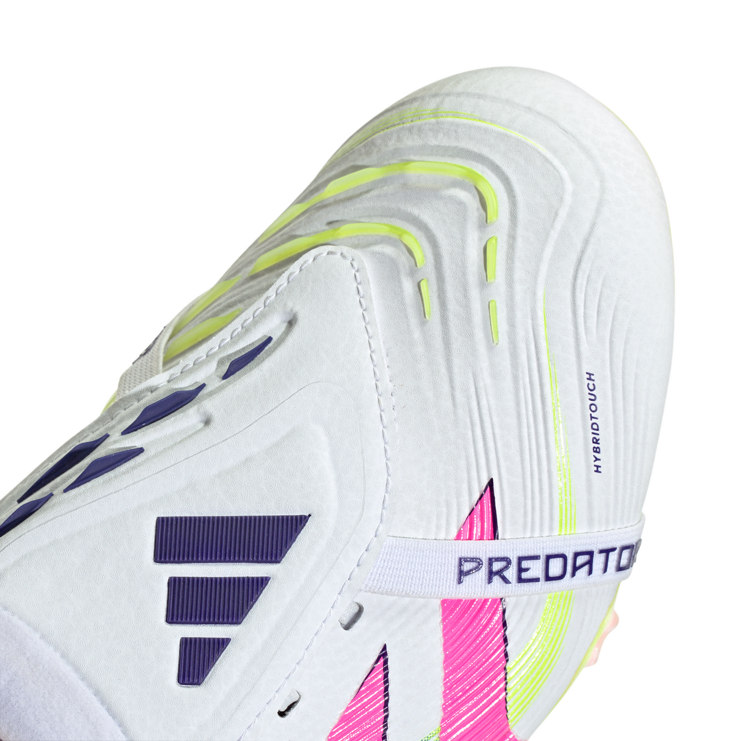 adidas Predator Elite Fold Tongue Firm Ground Cleats FG Firm Ground Soccer Cleat -Cloud White/Lucid Pink/Lucid Lemon
