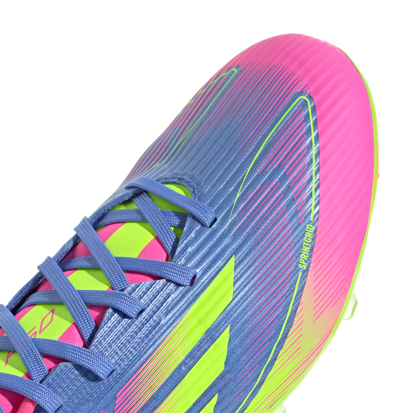 adidas  F50 League FG Firm Ground Soccer Cleats-Blue Fusion / Lucid Lemon / Lucid Pink