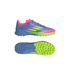 adidas F50 League Junior TF Turf Soccer Cleats- Blue Fusion/Lucid Lemon/ Lucid Pink