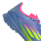 adidas F50 League Junior TF Turf Soccer Cleats- Blue Fusion/Lucid Lemon/ Lucid Pink