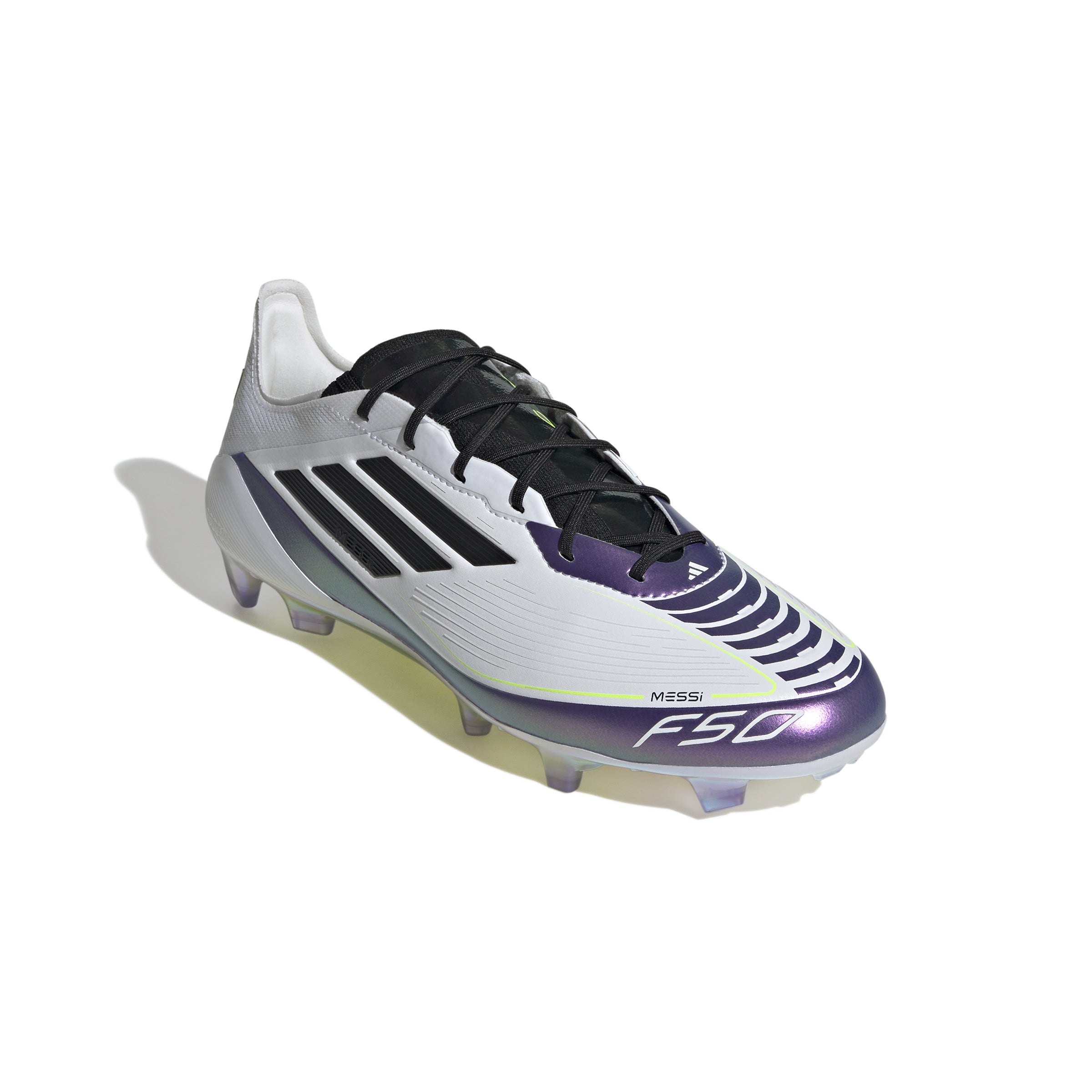 adidas F50 Messi Elite FG Firm Ground Cleats - White/ Core Black/ Unity Purple