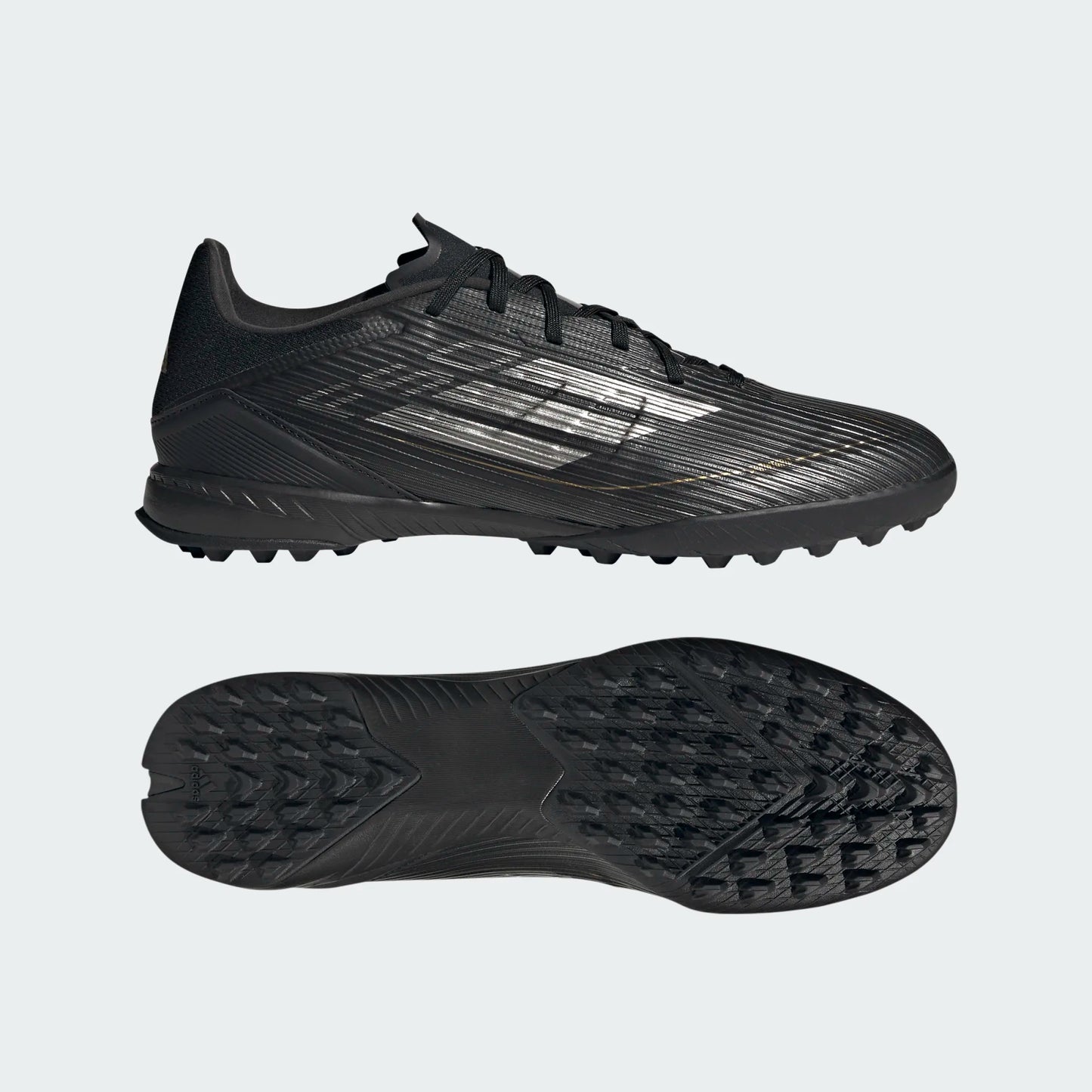 adidas F50 League TF  Cloud Black/Iron Metallic/Gold Metallic