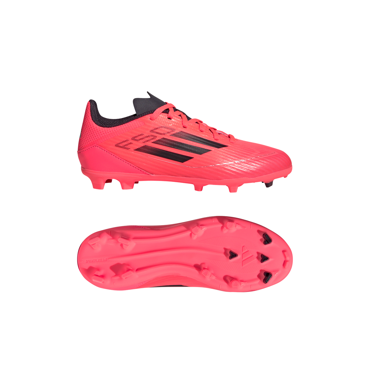 adidas F50 Junior League FG Firm Ground Soccer Cleats - Turbo/Aurora Black /Platinum Metallic