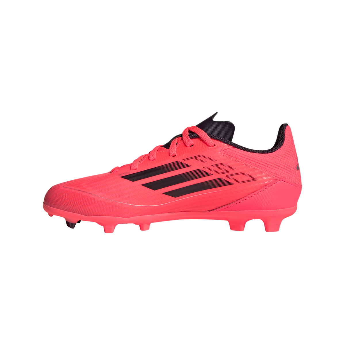 adidas F50 Junior League FG Firm Ground Soccer Cleats - Turbo/Aurora Black /Platinum Metallic