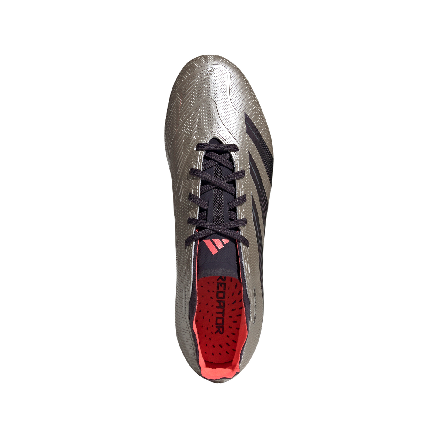 adidas Predator League FG Firm Ground Soccer Cleat - Platinum Metallic / Aurora Black / Turbo