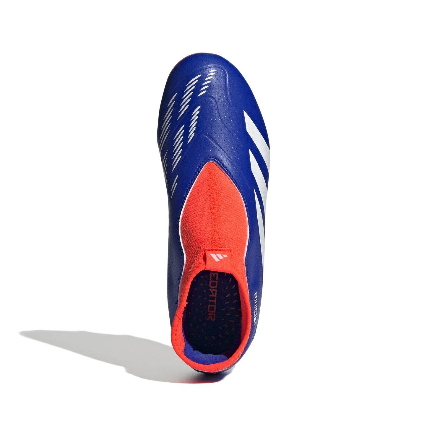adidas Junior Predator League Laceless FG Firm Ground Soccer Cleats -Lucid Blue / Cloud White /Solar Red