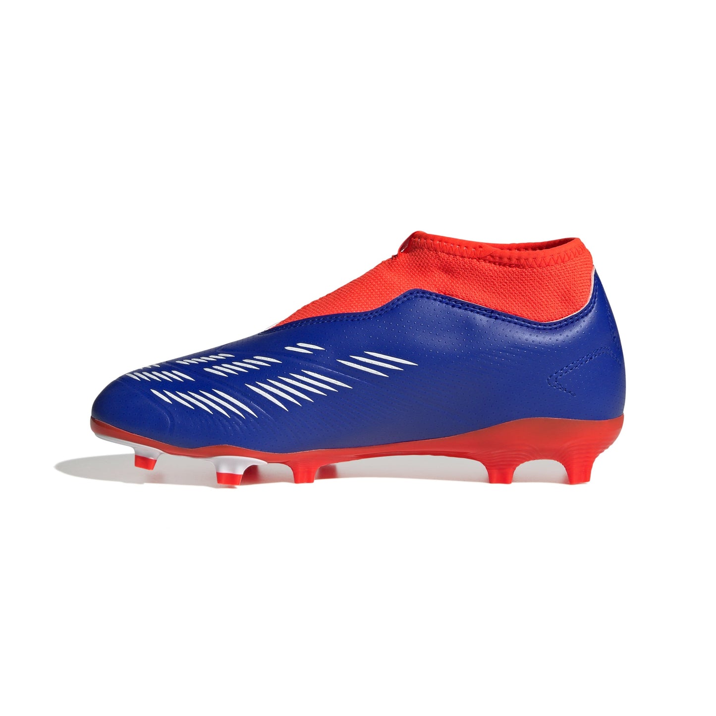 adidas Junior Predator League Laceless FG Firm Ground Soccer Cleats -Lucid Blue / Cloud White /Solar Red
