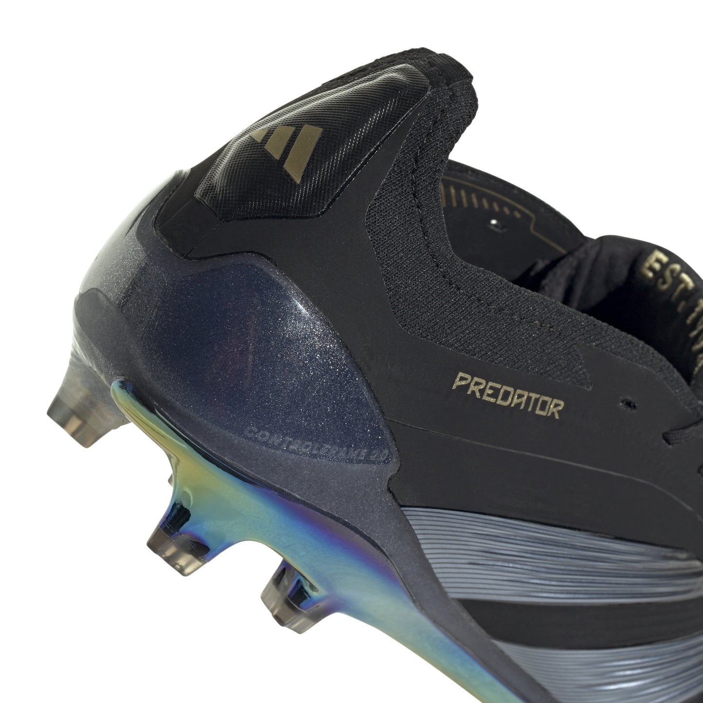 adidas Predator Elite Fold Tounge FG Firm Ground Soccer Cleat - Core Black / Carbon / Gold Metallic