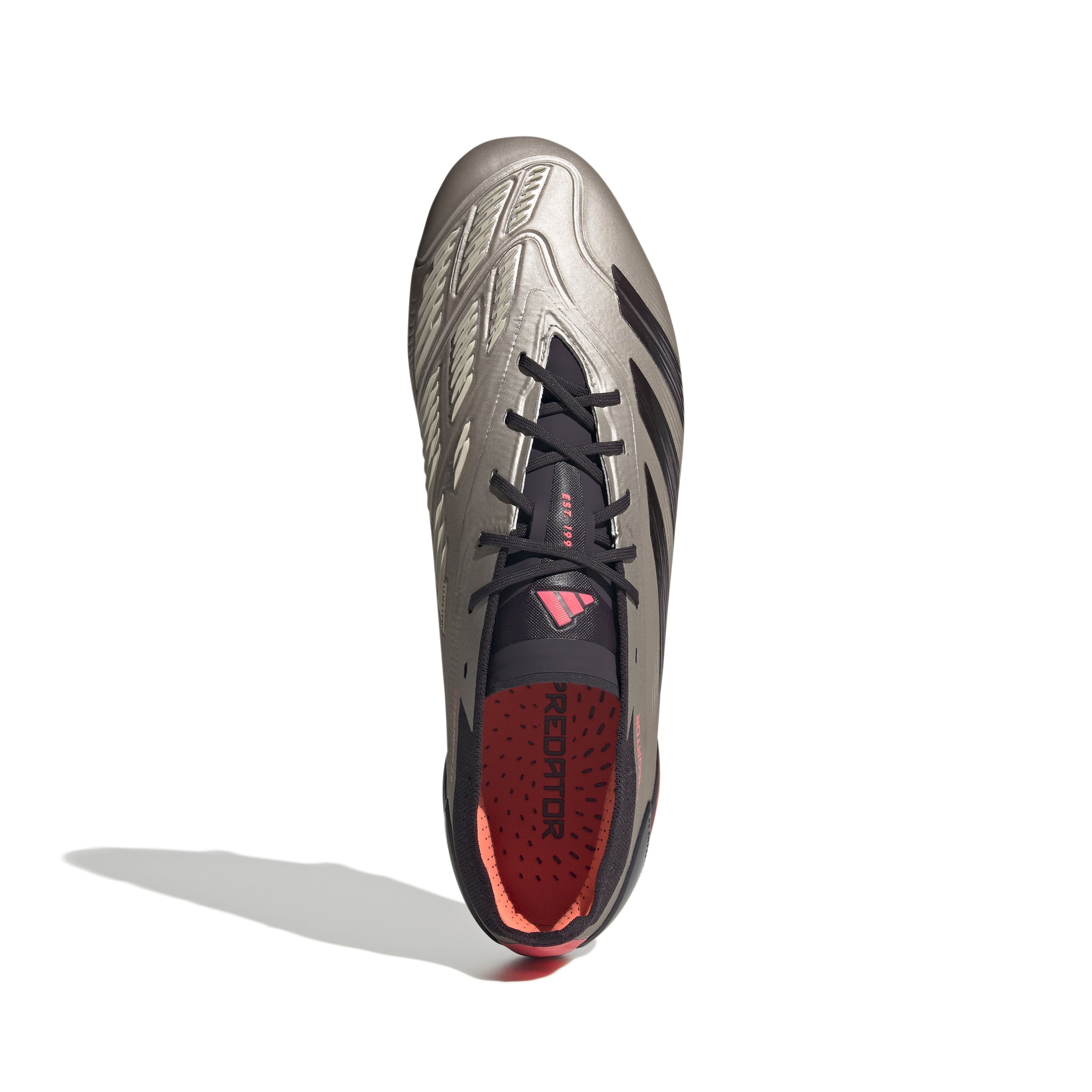 adidas Predator Elite FG Firm Ground Soccer Cleat -Platin Metallic/ Aurora Black/ Turbo