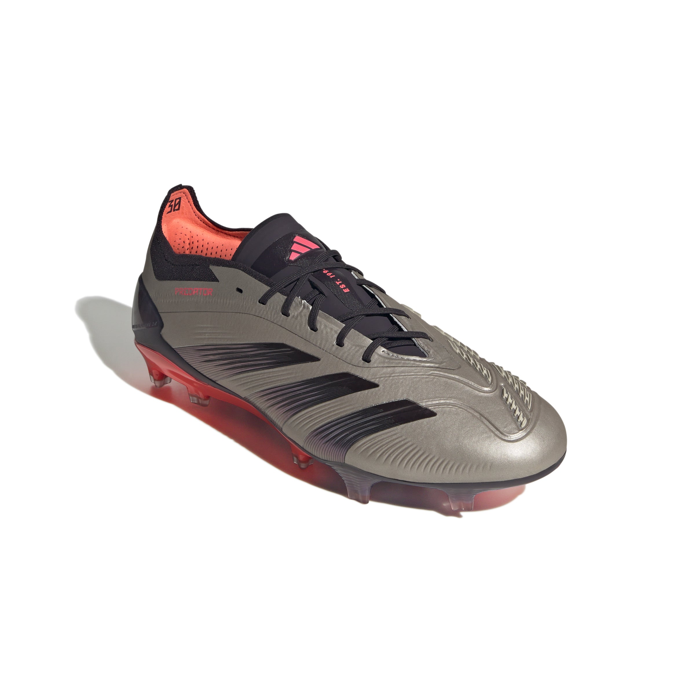adidas Predator Elite FG Firm Ground Soccer Cleat -Platin Metallic/ Aurora Black/ Turbo