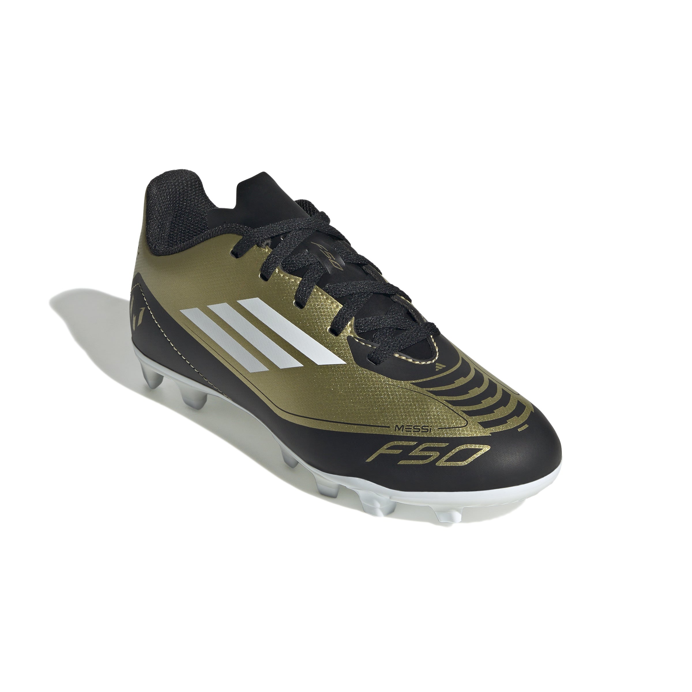 adidas F50 Club FxG J Messi - Gold Metallic/Cloud Black/ White