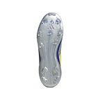 adidas Messi F50 League Junior FG Firm Ground Soccer Cleats -Silver Metallic/Solar Yellow/Lucid Blue