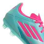adidas Messi F50 League Junior FG Firm Ground Soccer Cleats -  Flash Aqua /Lucid Pink/Lucid Cyan
