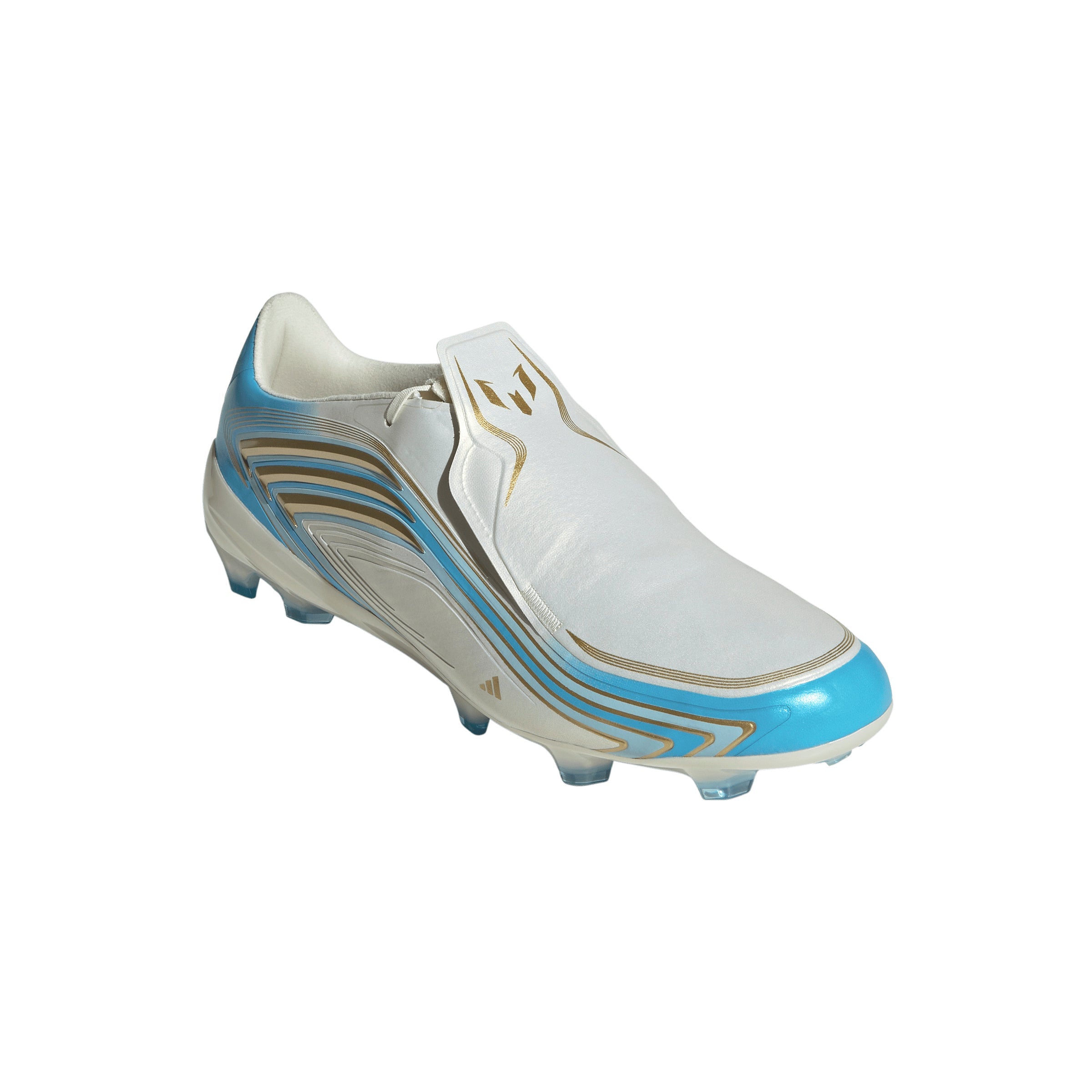 adidas Messi F50 Pro FG Firm Ground Soccer Cleats- Ivory / Semi Blue Burst / Icey Blue
