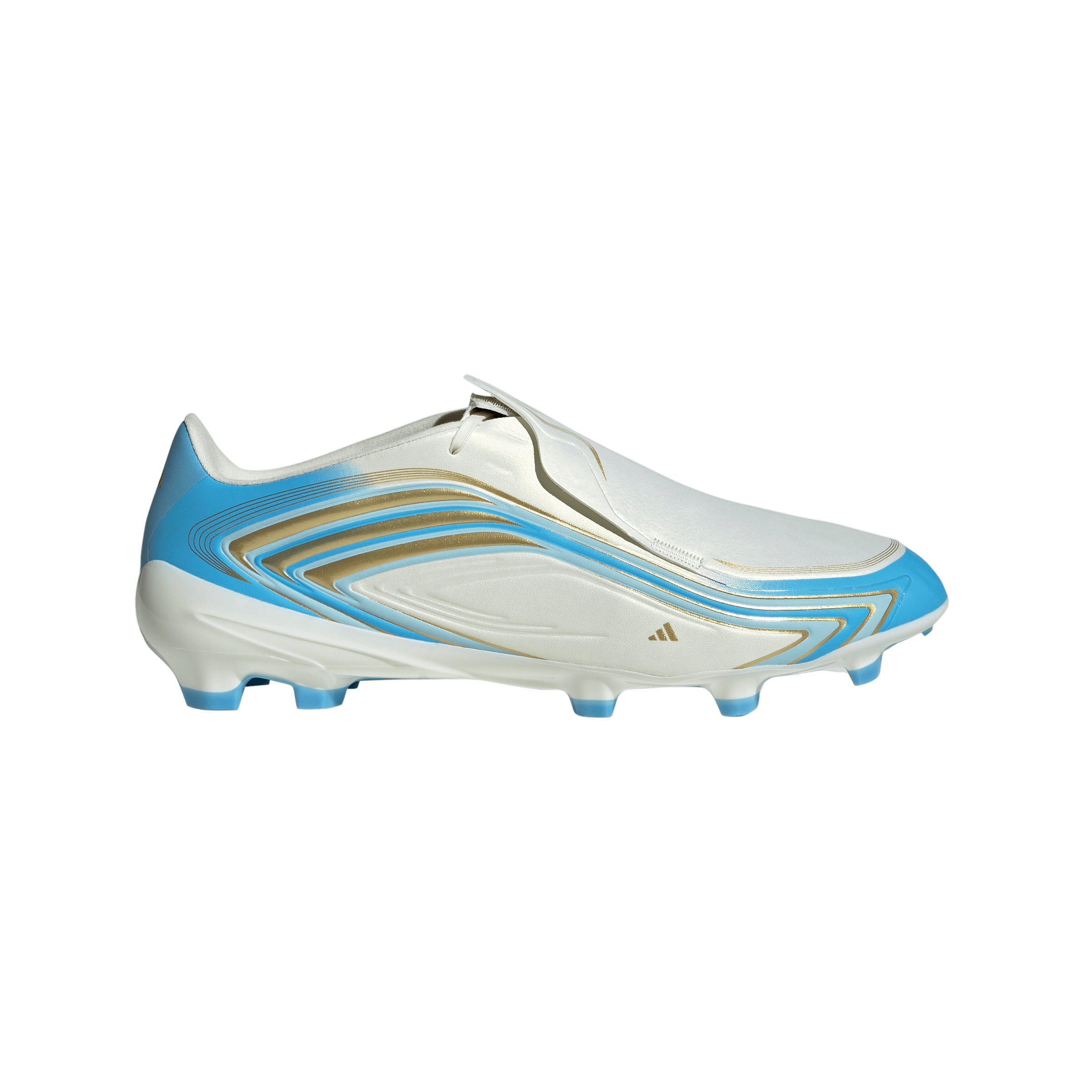 adidas Messi F50 League FG Firm Ground Soccer Cleats- Ivory / Semi Blue Burst / Icey Blue