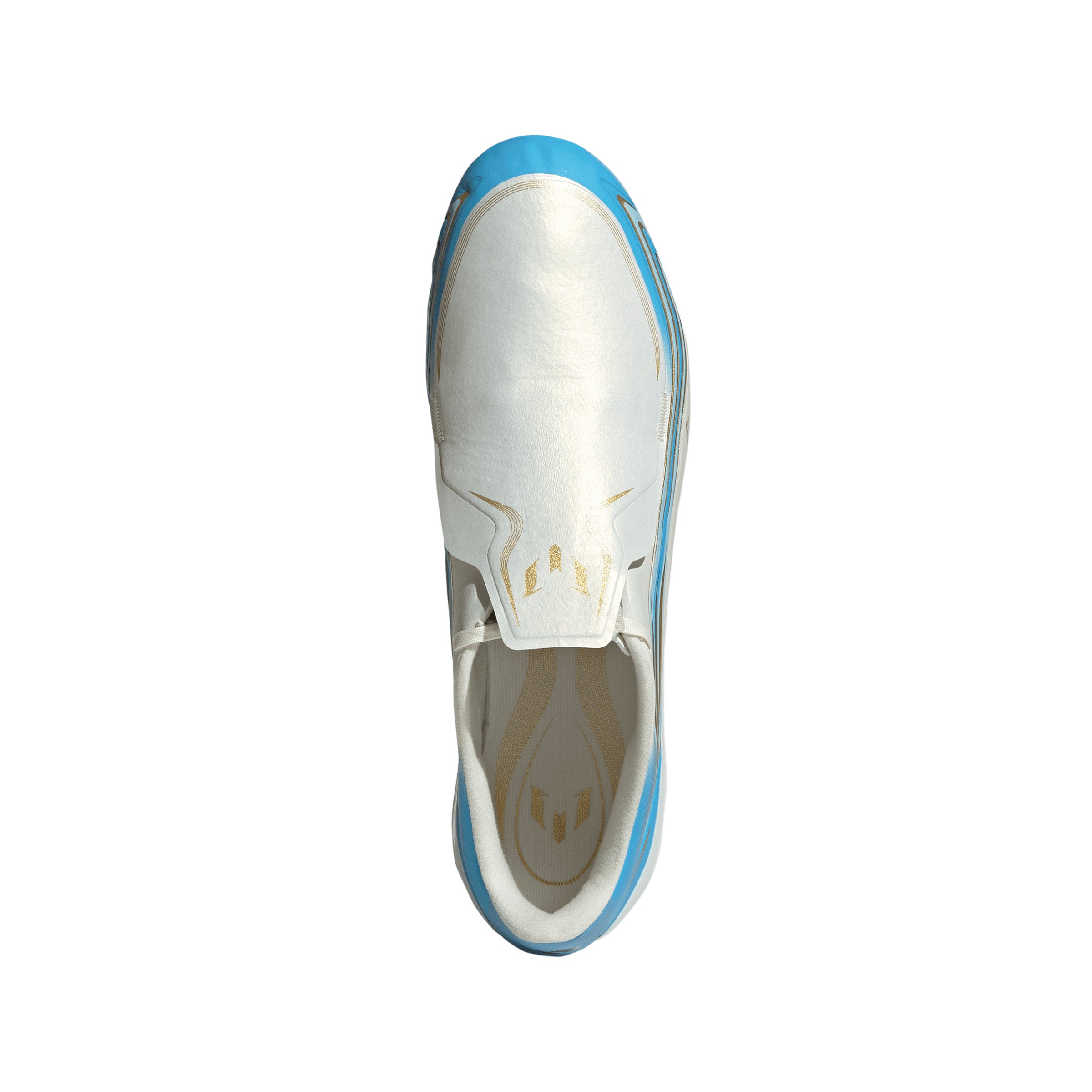 adidas Messi F50 League FG Firm Ground Soccer Cleats- Ivory / Semi Blue Burst / Icey Blue