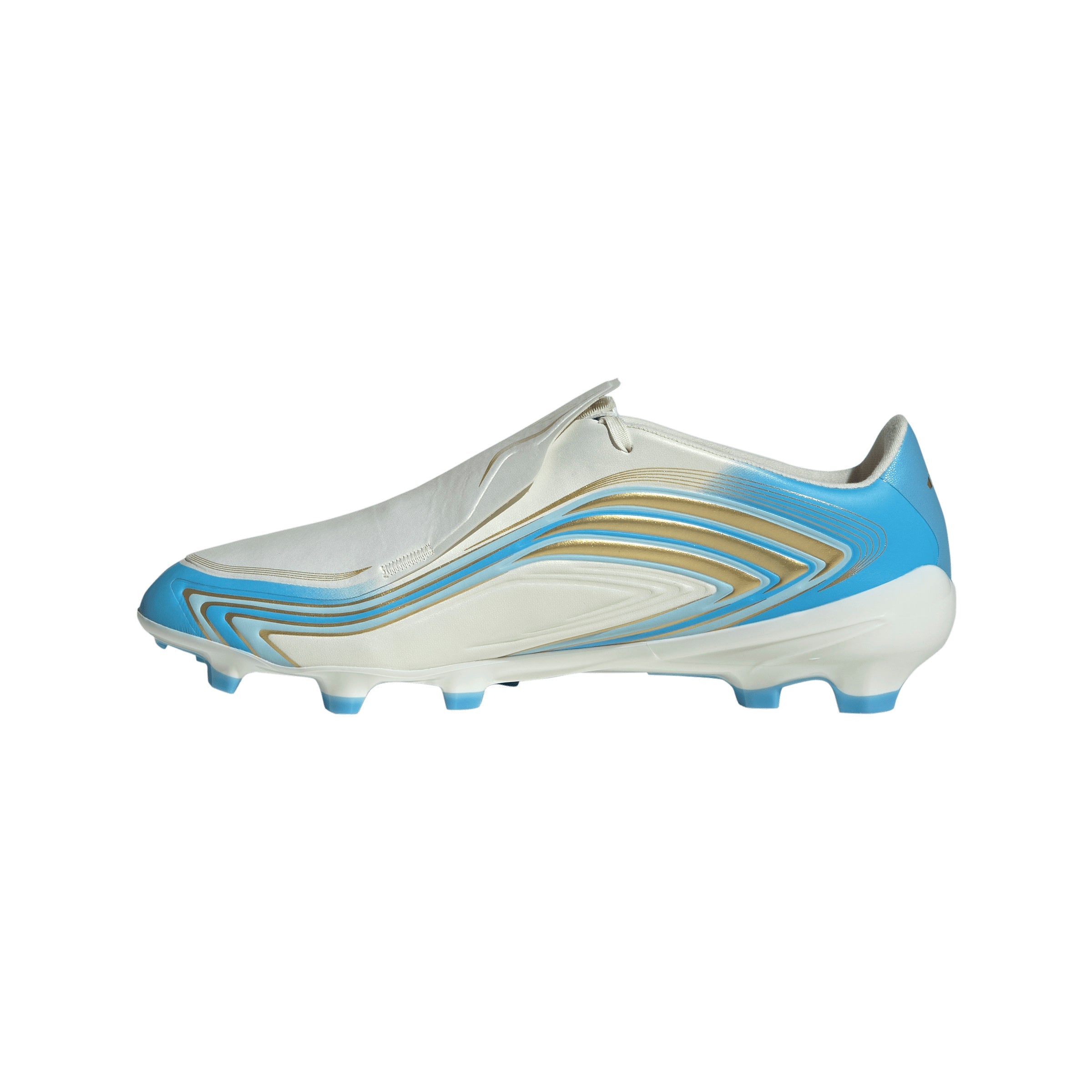 adidas Messi F50 League FG Firm Ground Soccer Cleats- Ivory / Semi Blue Burst / Icey Blue