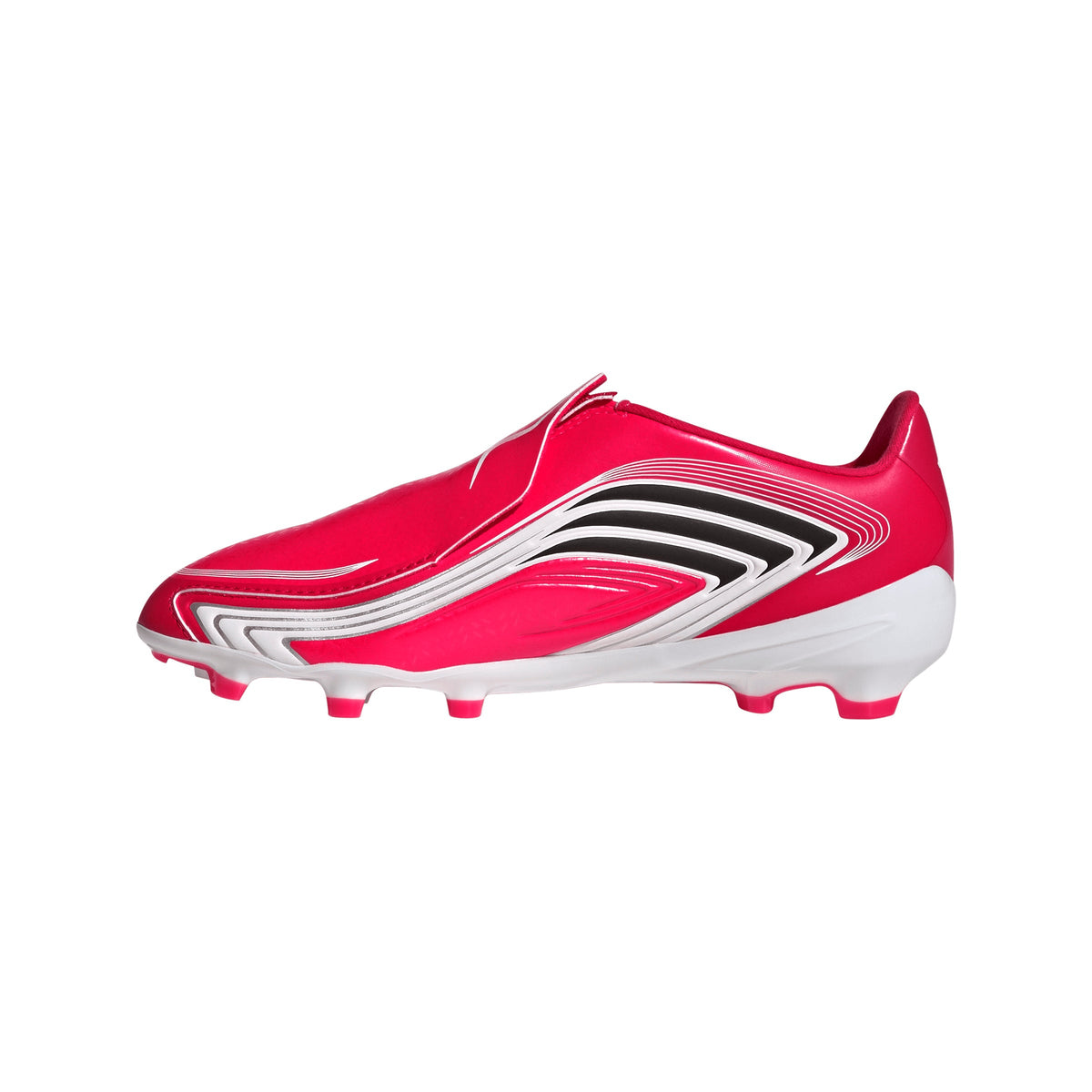 adidas F50 Messi League Laceless Junior FG Firm Ground Soccer Cleats -Lucid Red / Core Black / Pure Ruby
